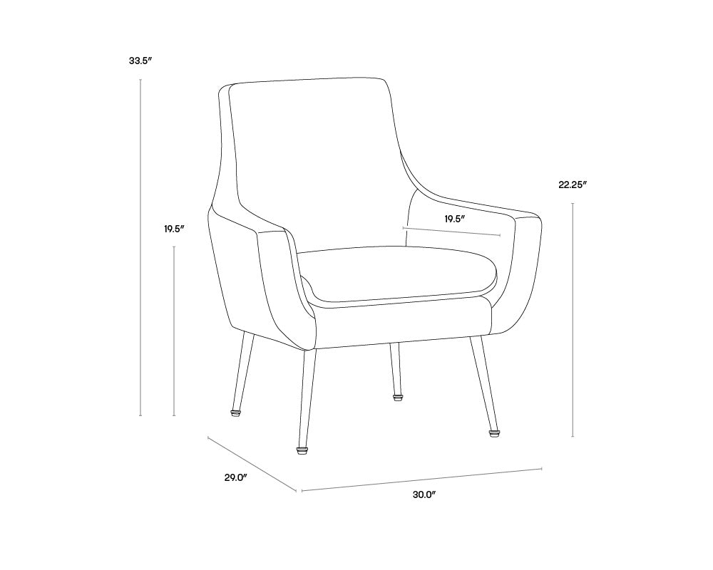 Aletta Lounge Chair - Nono Tapenade Gold | Sunpan Furniture - 107756