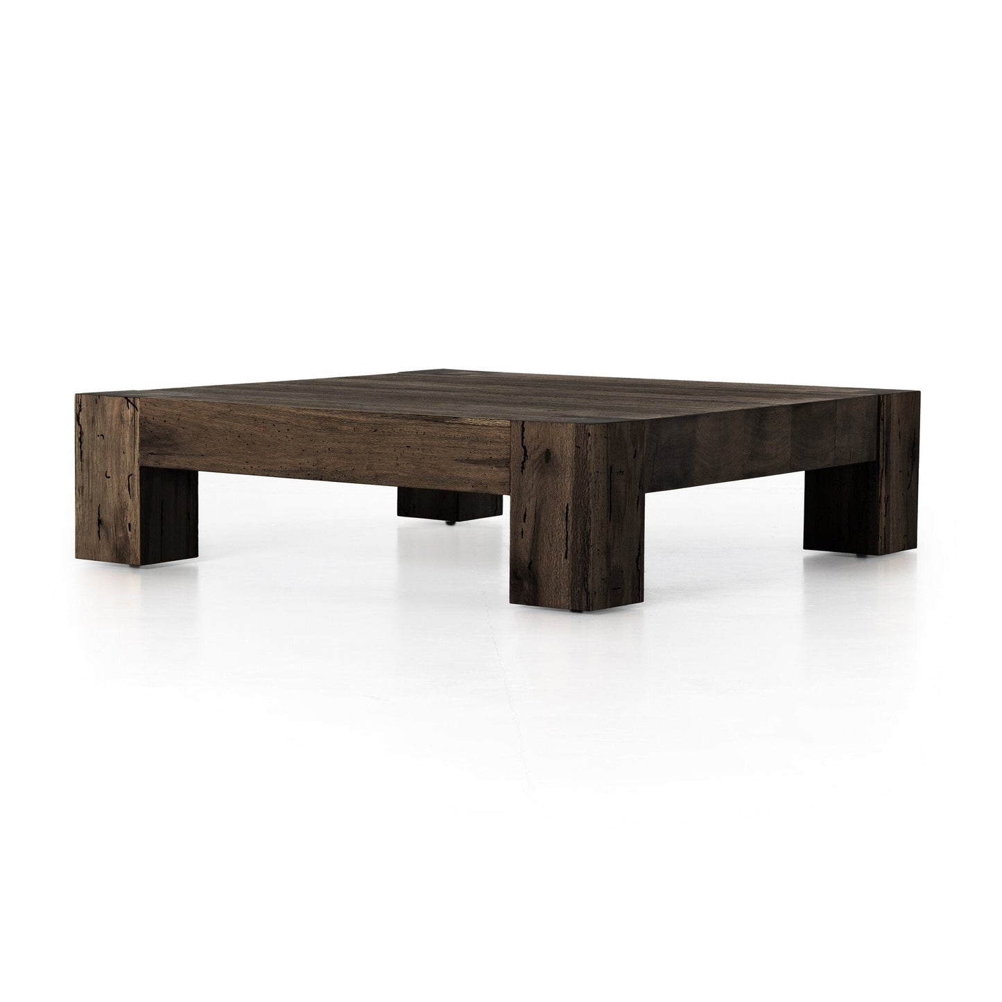 Abaso Coffee Table - Ebony Rustic Wormwood Oak | Four Hands - 232775-002