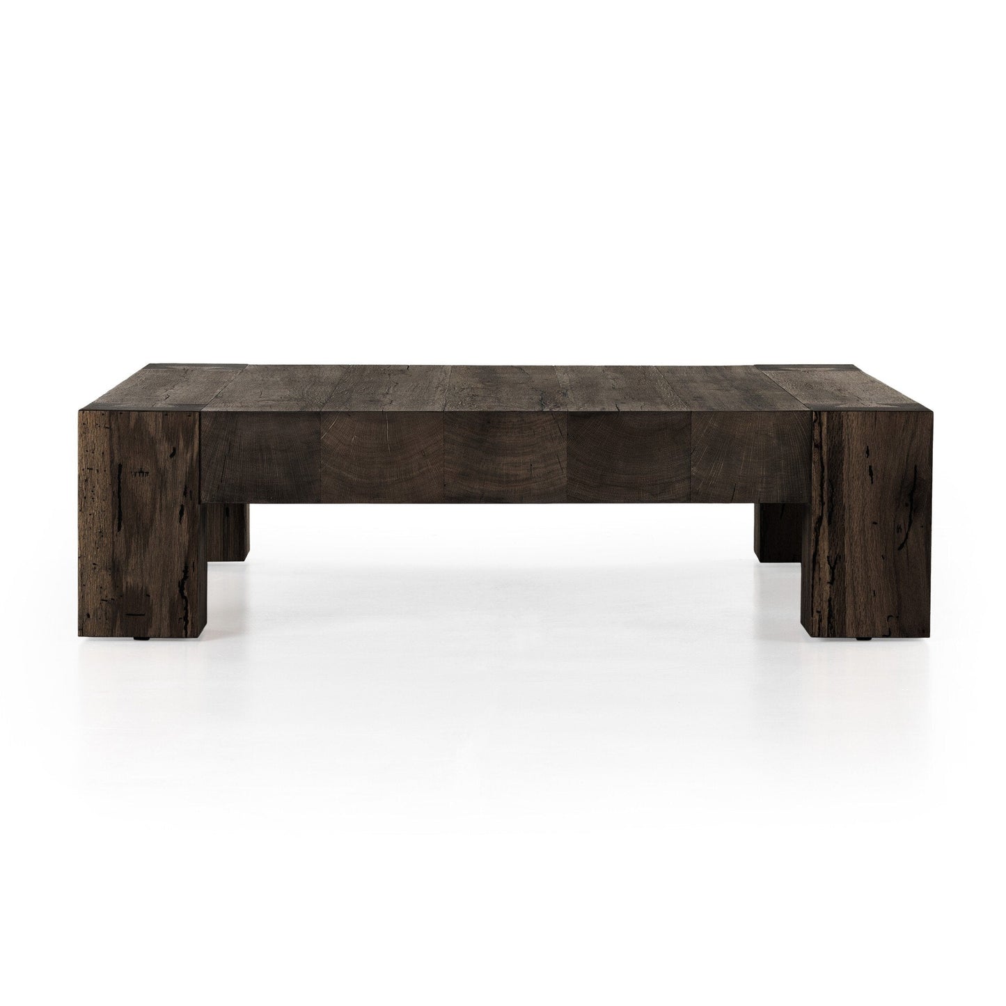 Abaso Coffee Table - Ebony Rustic Wormwood Oak | Four Hands - 232775-002