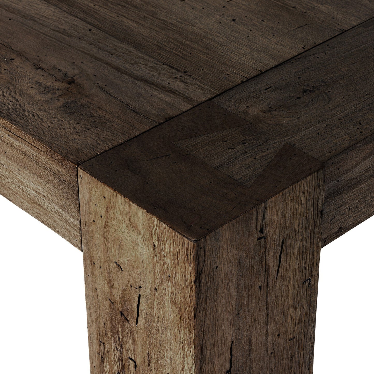 Abaso Dining Table 108 - Ebony Rustic Wormwood Oak | Four Hands - 233931-002