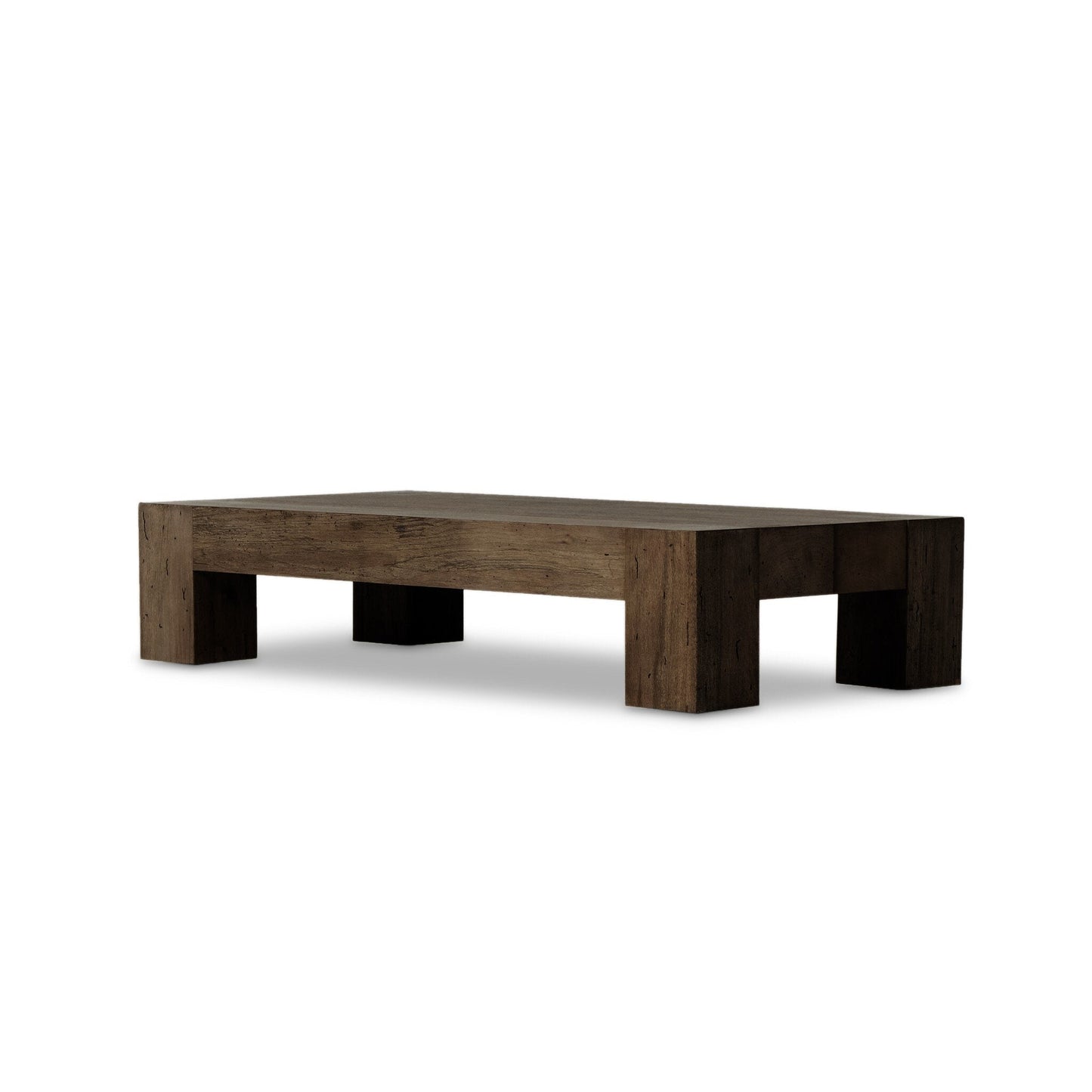 Abaso Rectangular Coffee Table - Ebony Rustic Wormwood Oak | Four Hands - 238571-002