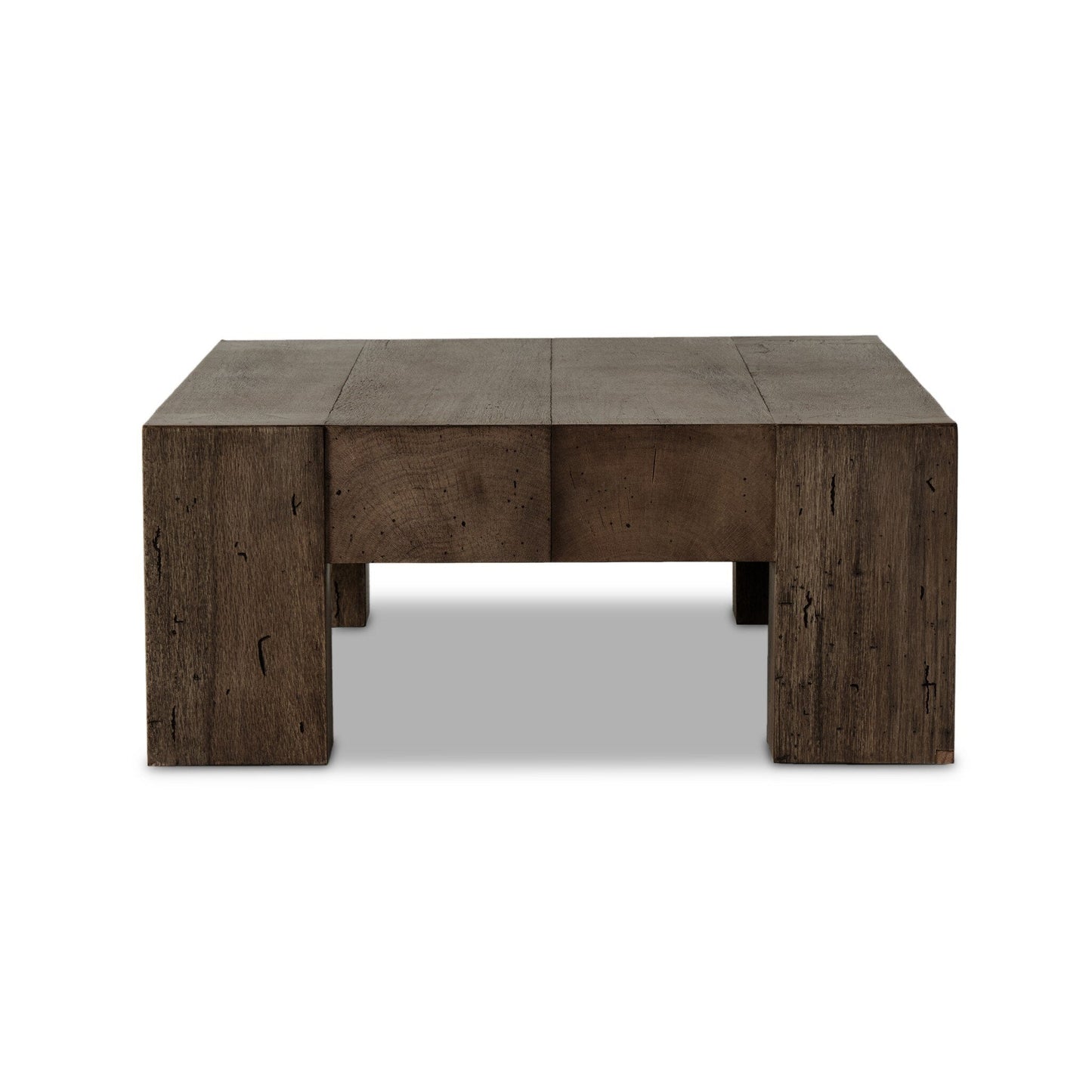 Abaso Rectangular Coffee Table - Ebony Rustic Wormwood Oak | Four Hands - 238571-002