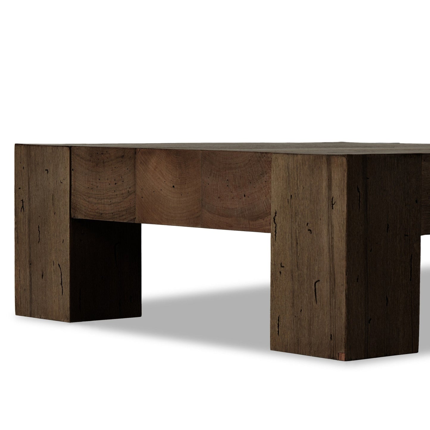 Abaso Small Square Coffee Table - Ebony Rustic Wormwood Oak | Four Hands - 239394-002