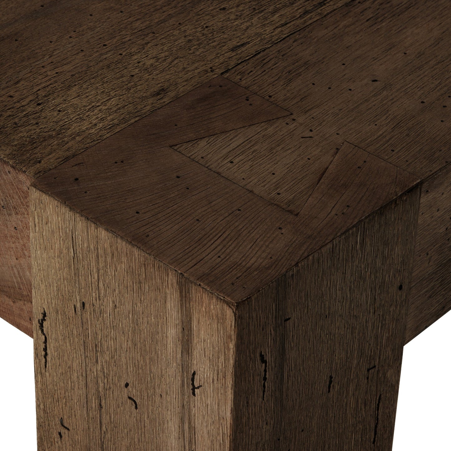 Abaso Small Square Coffee Table - Ebony Rustic Wormwood Oak | Four Hands - 239394-002
