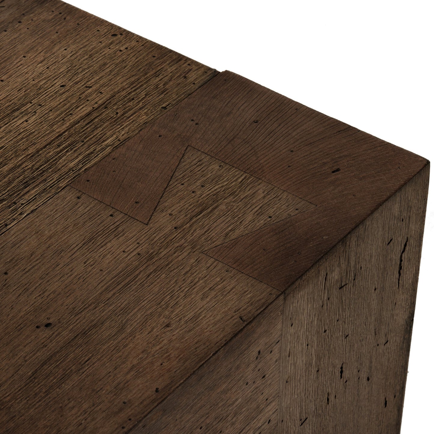 Abaso Small Square Coffee Table - Ebony Rustic Wormwood Oak | Four Hands - 239394-002