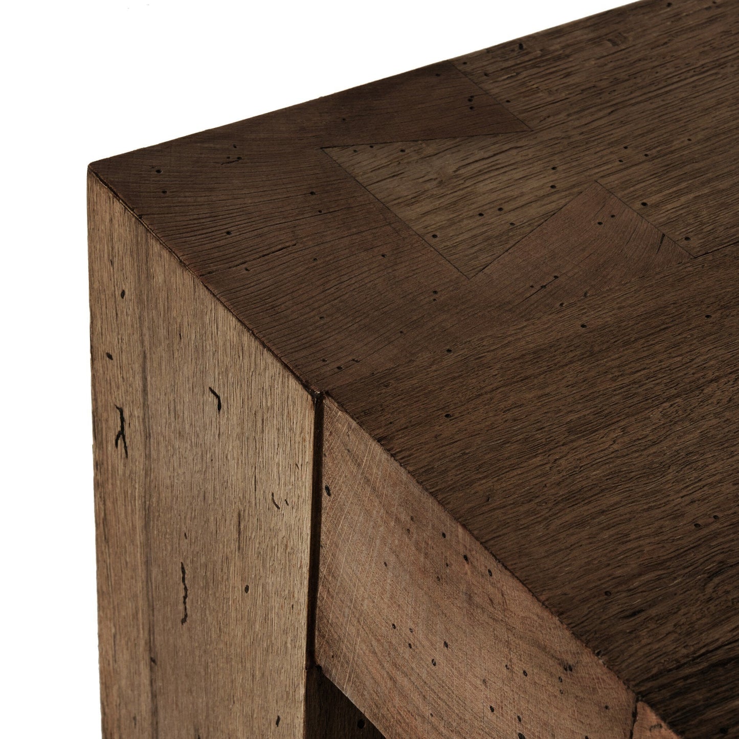 Abaso Small Square Coffee Table - Ebony Rustic Wormwood Oak | Four Hands - 239394-002
