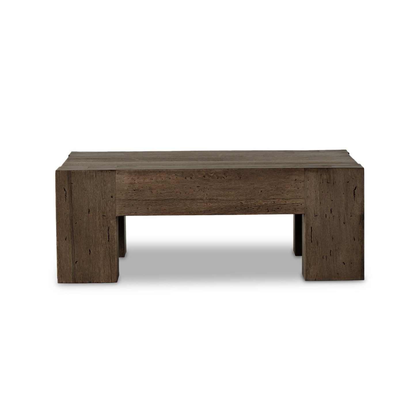 Abaso Small Square Coffee Table - Ebony Rustic Wormwood Oak | Four Hands - 239394-002