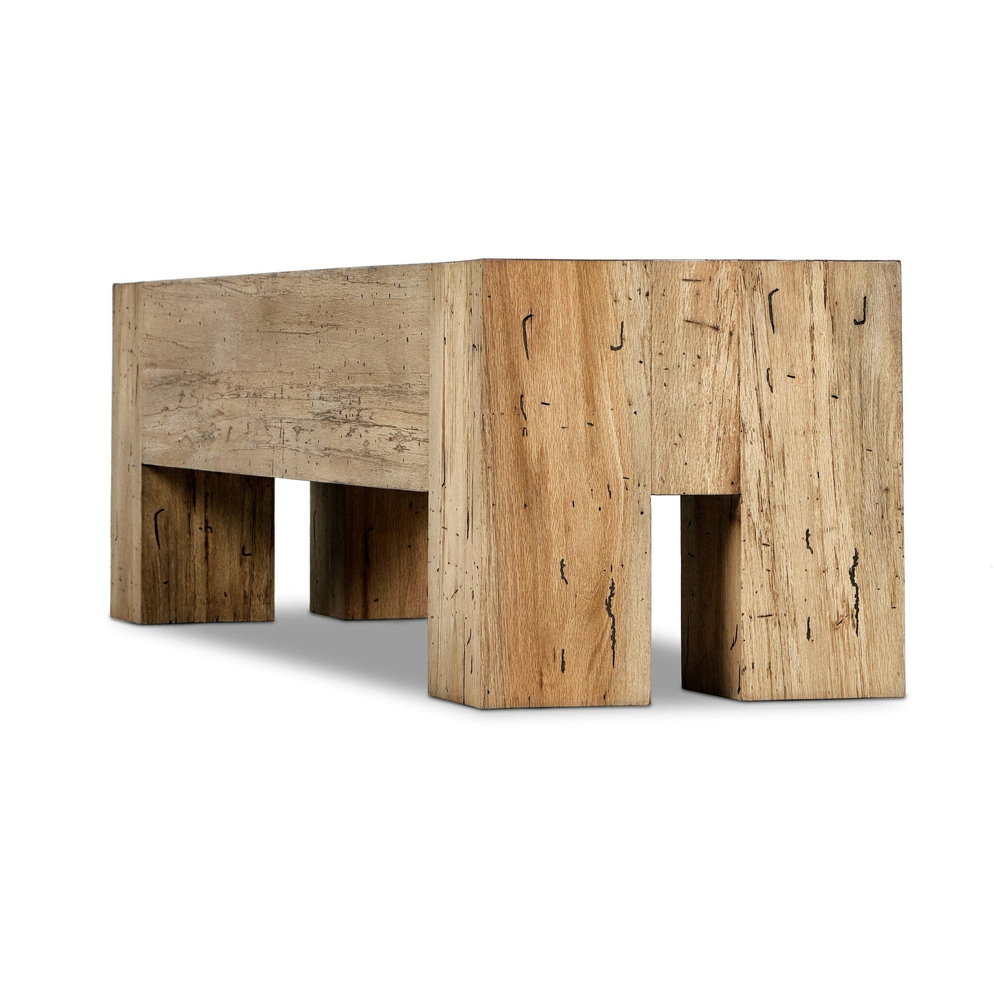 Abaso Accent Bench - Rustic Wormwood Oak | Four Hands - 239396-001