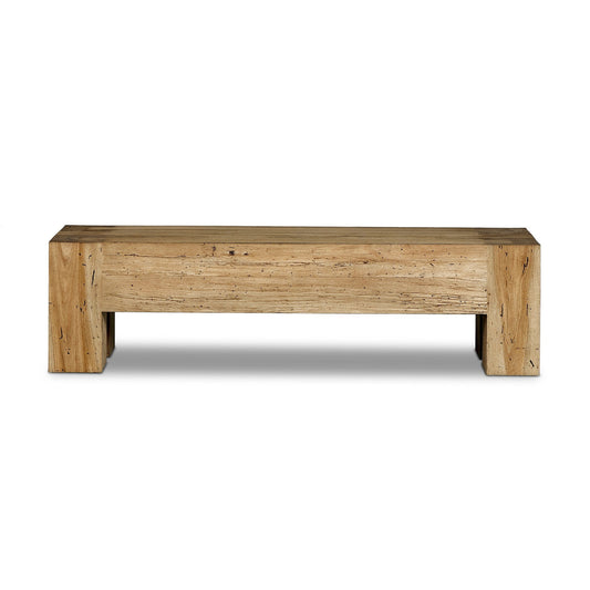 Abaso Accent Bench - Rustic Wormwood Oak | Four Hands - 239396-001