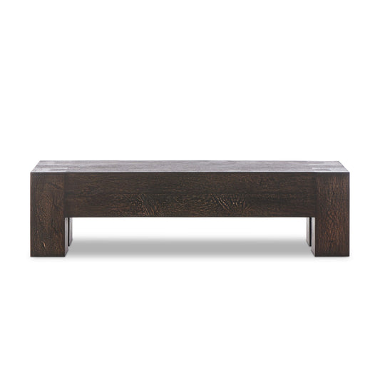 Abaso Accent Bench - Ebony Rustic Wormwood Oak | Four Hands - 239396-002