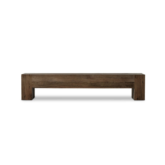Abaso Large Accent Bench - Ebony Rustic Wormwood Oak | Four Hands - 239398-002
