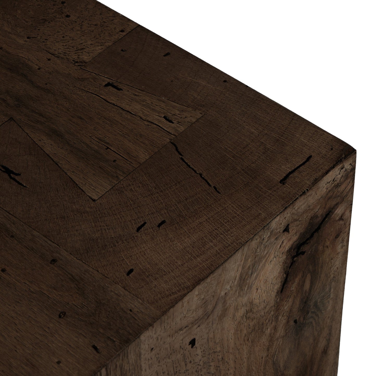 Abaso Media Console - Ebony Rustic Wormwood Oak | Four Hands - 239400-002