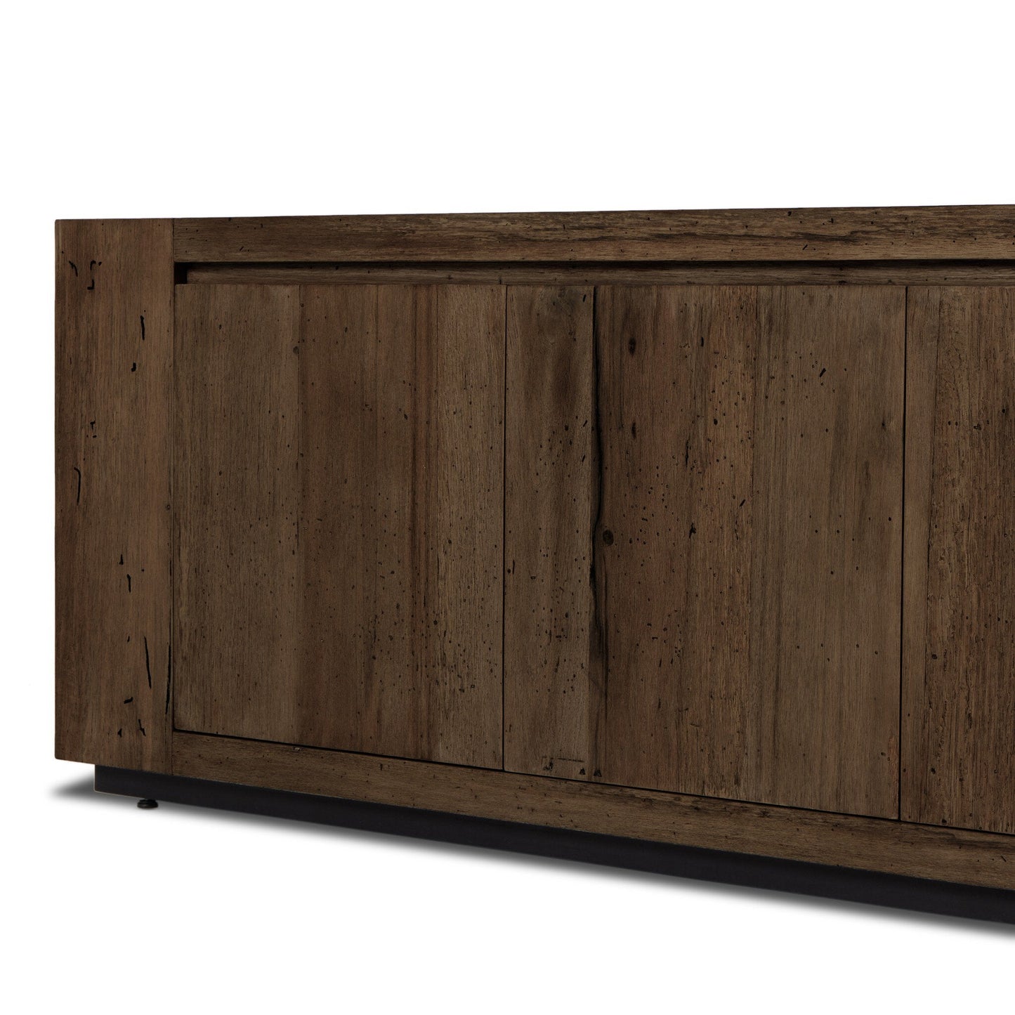 Abaso Media Console - Ebony Rustic Wormwood Oak | Four Hands - 239400-002