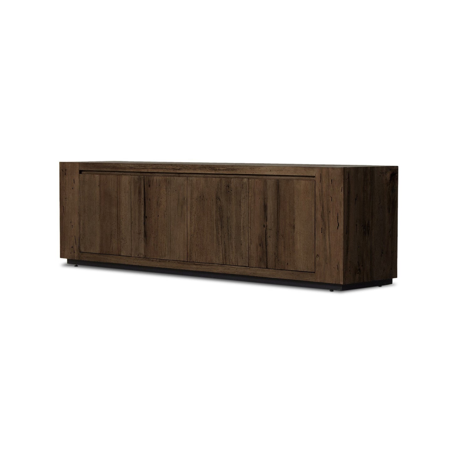 Abaso Media Console - Ebony Rustic Wormwood Oak | Four Hands - 239400-002