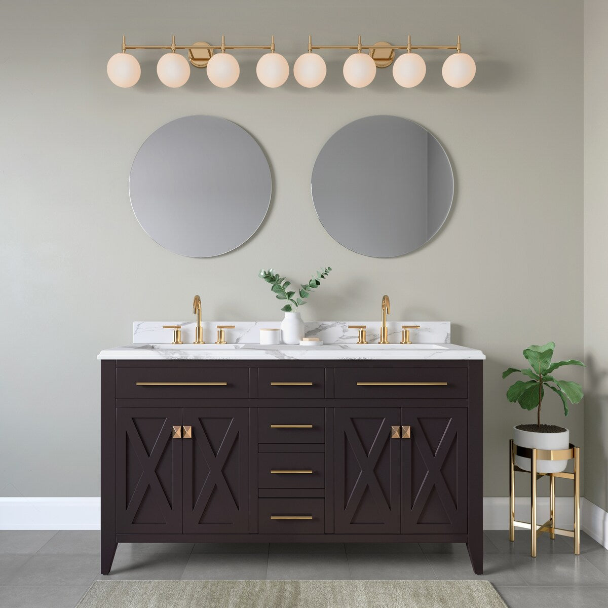 929 Lighting 3 Light Bathroom Vanity Fixture in Multiple Finishes with Opal Glass Shades