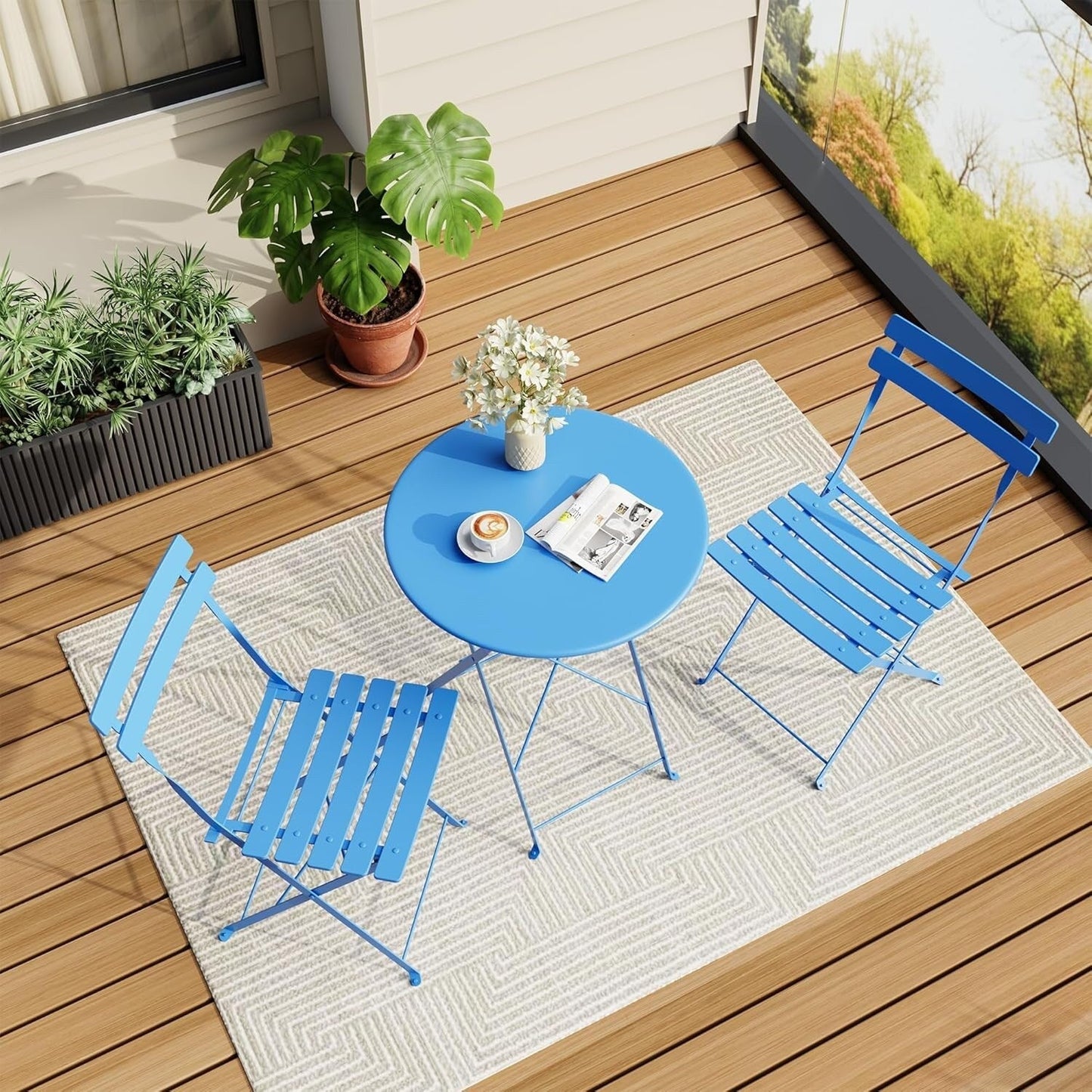 3 Pieces Patio Bistro Sets
