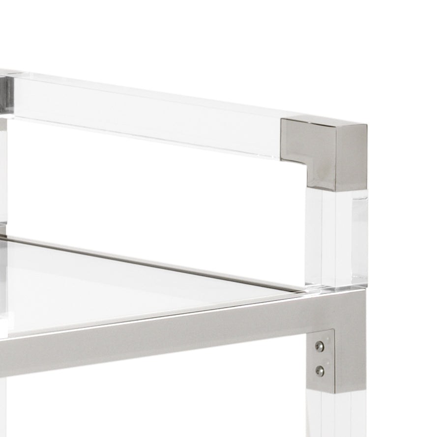Acrylic Bar Cart - Nickel | Chelsea House - 384791-BASE