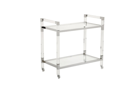 Acrylic Bar Cart - Nickel | Chelsea House - 384791-BASE
