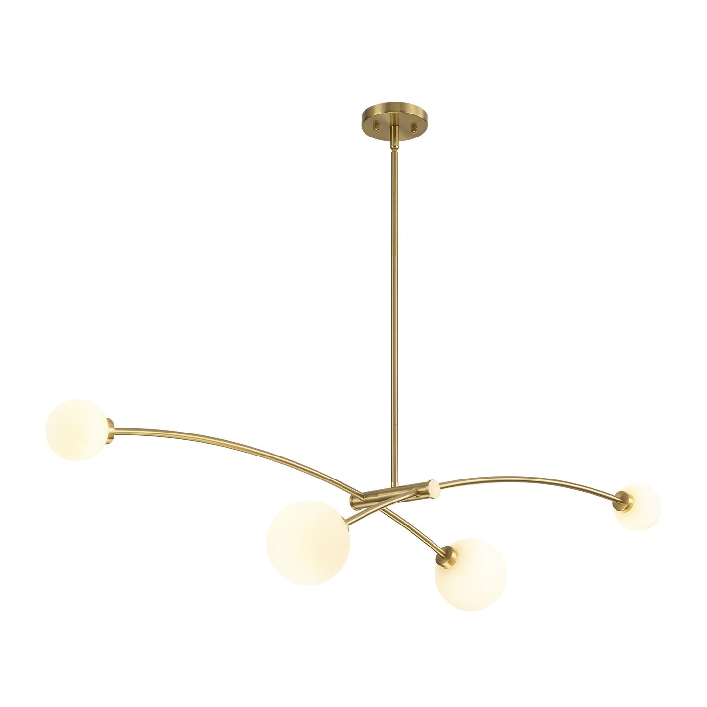 4-Light Modern Gold Simple Linear Sputnik Pendant Island Light/ Dining Room Light - 51.18 in. W x 11.02 in. D x 5.91 in. H
