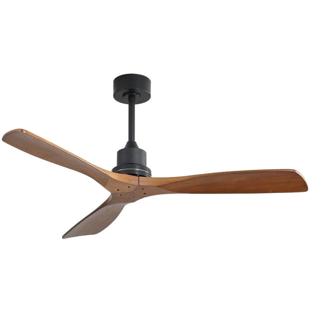 52 inch Modern Solid Wood / ABS Ceiling Fan With Remote Control(No Light),6 WInd Speed,Reversible Airflow