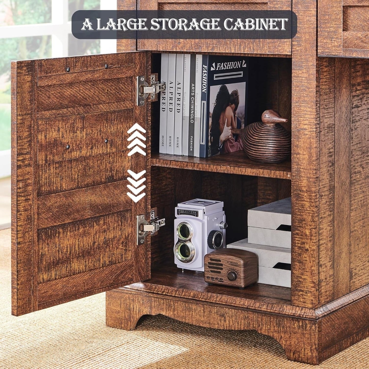 60 Farmhouse L Shaped Executive Desk, Wood Corner Desk, Computer Desk