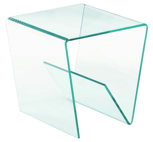 20 Square Bent Clear Glass Lamp Table | Modern Motion - 72102-LT