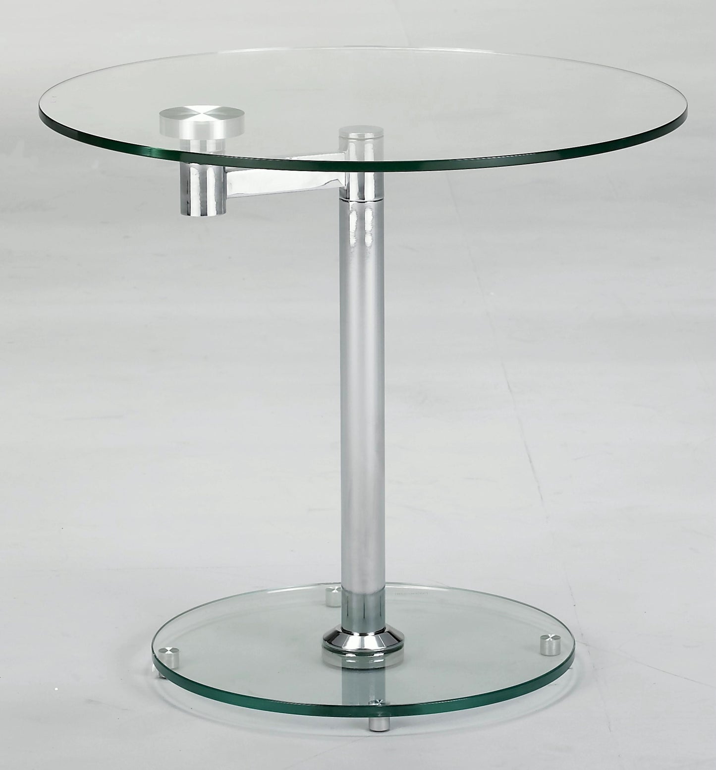 24 Rotating Round Glass Lamp Table w/ Steel Base | Modern Motion - 8090-LT