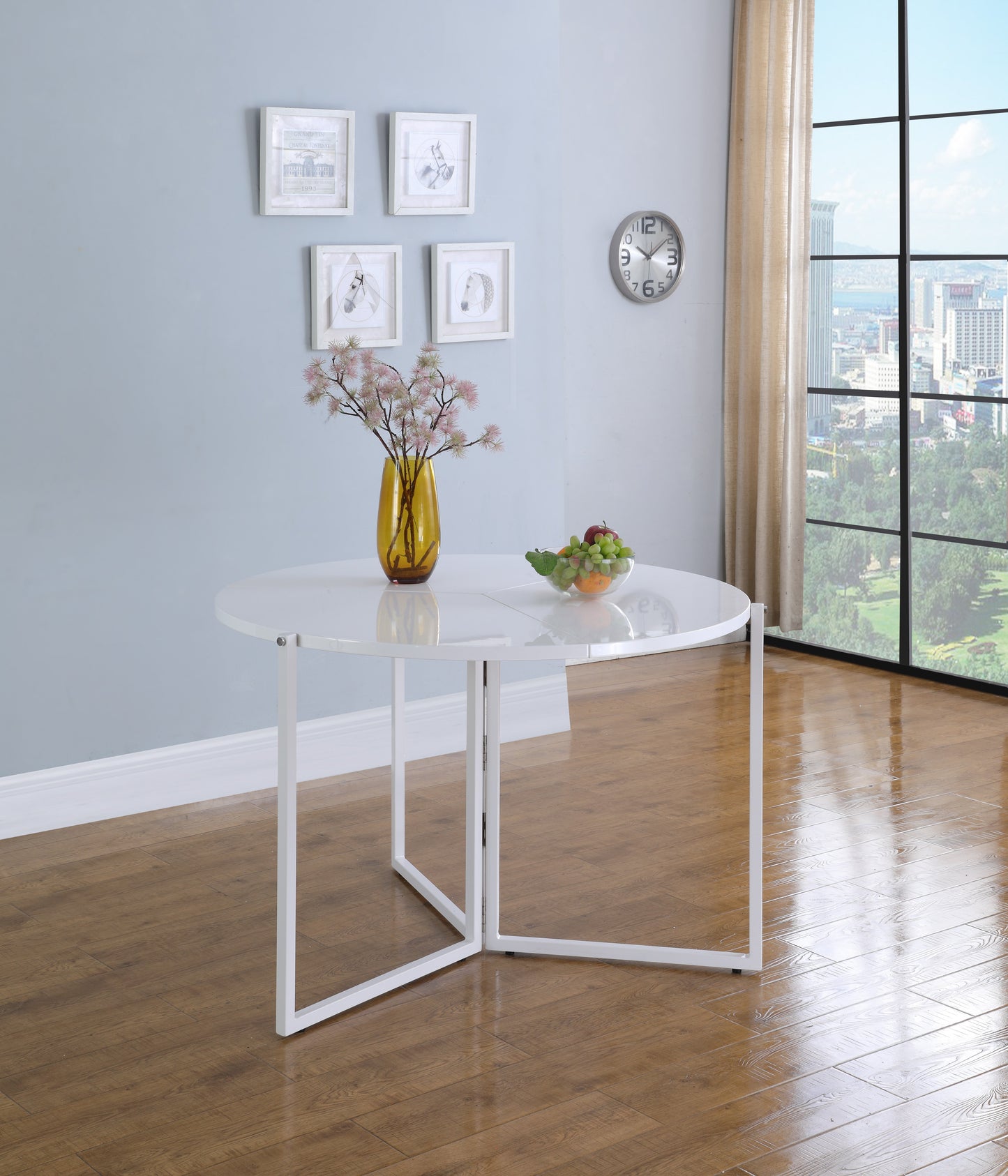 43 Round Foldaway Dining Table | Modern Motion - 8389-DT-FLD-WHT