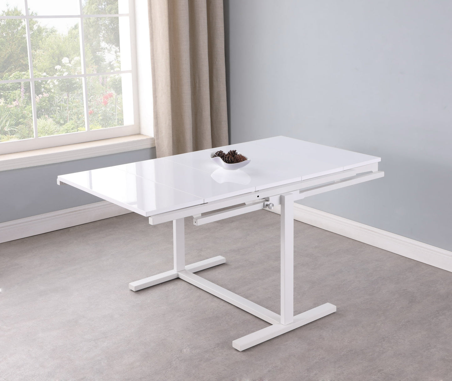 32 Convertible Bookshelf and Dining Table | Modern Motion - 8473-DT-WHT
