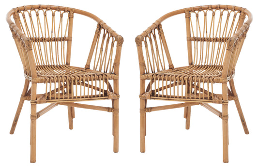 Adriana Rattan Accent Chair (Set of 2) | Safavieh - ACH6505
