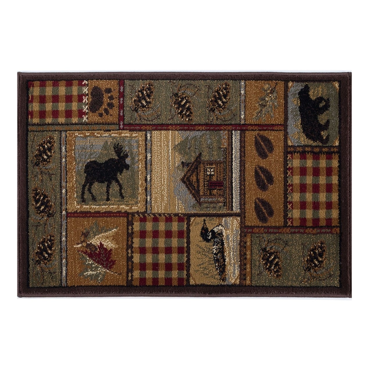 Area Rug & Runner - Lodge Cabin Farmhouse Rugs for Living Room Bedroom Dining Room Kitchen 2x3 / 3x8 / 5x7 / 8x10 / 9x12 / Round