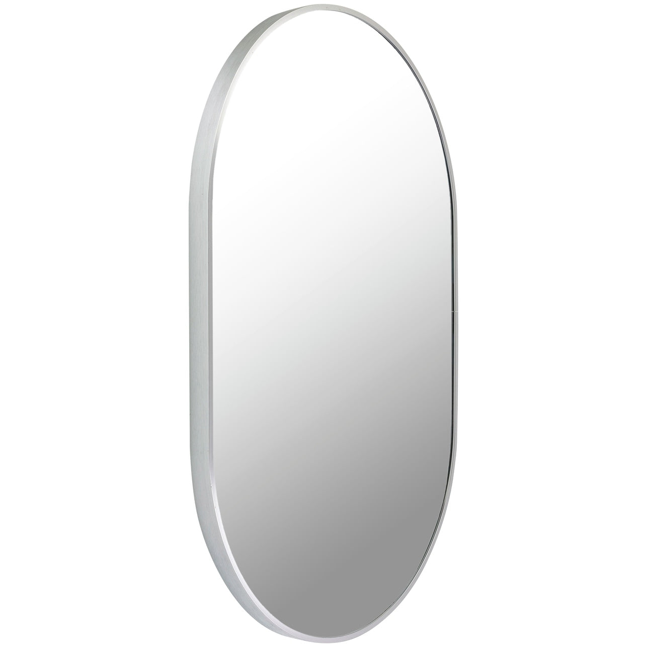 Livabliss Aranya Modern Aluminum Oval Pill-Shaped Accent Mirror