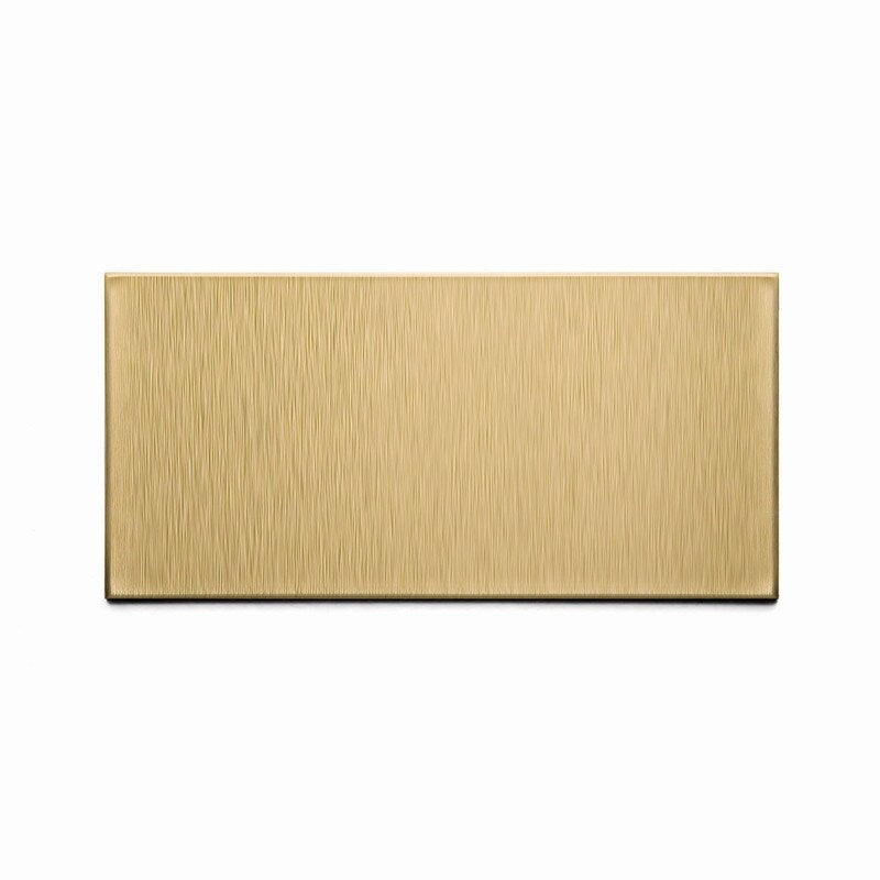 Aspect Peel and Stick Backsplash 3in x 6in Brushed Champagne Short Grain Metal Tile 15 Sq Ft Kit
