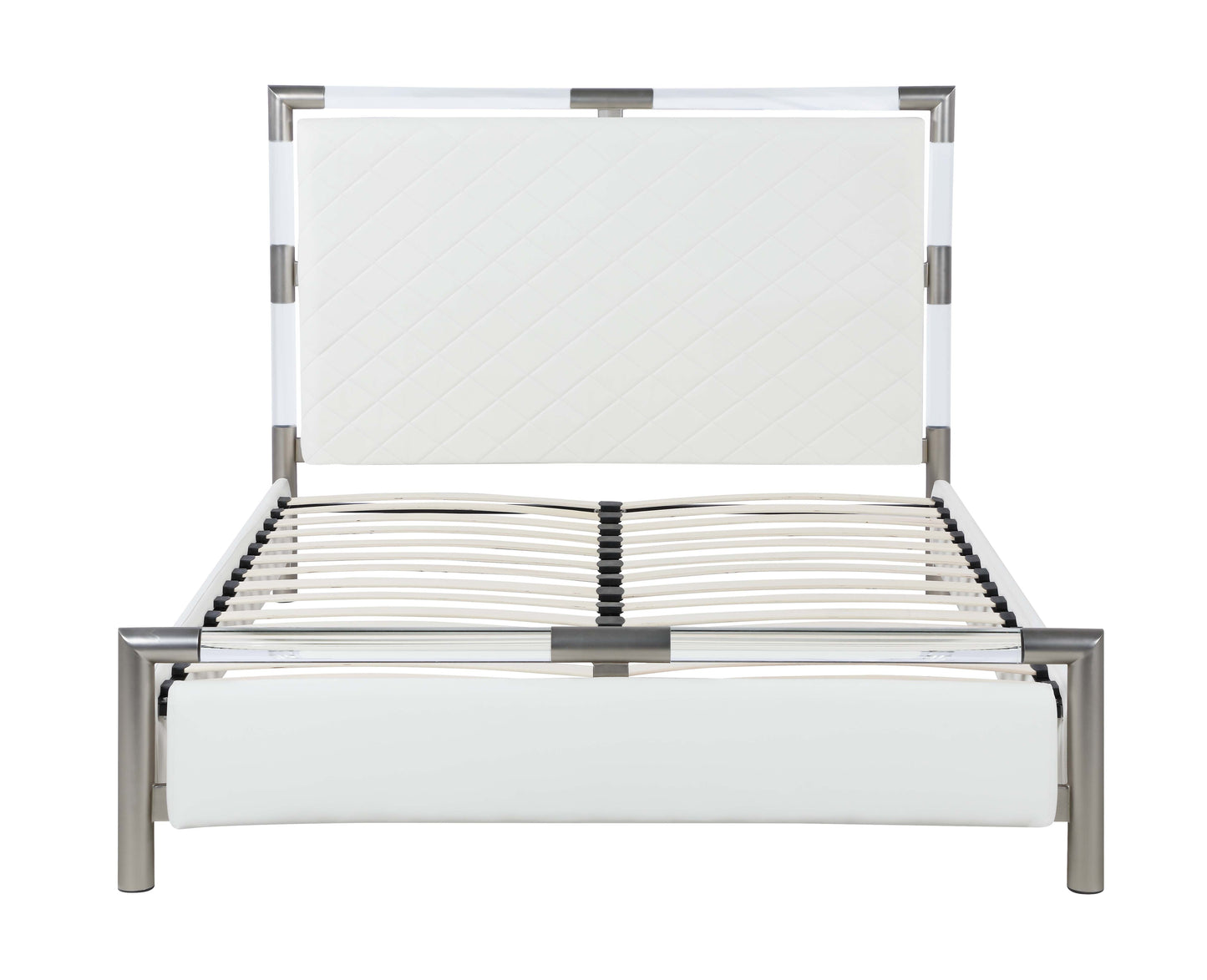 Acrylic Bedroom Set w/ Queen Bed, Buffet & Lamp Table | Modern Motion - BARCELONA-QN-3PC