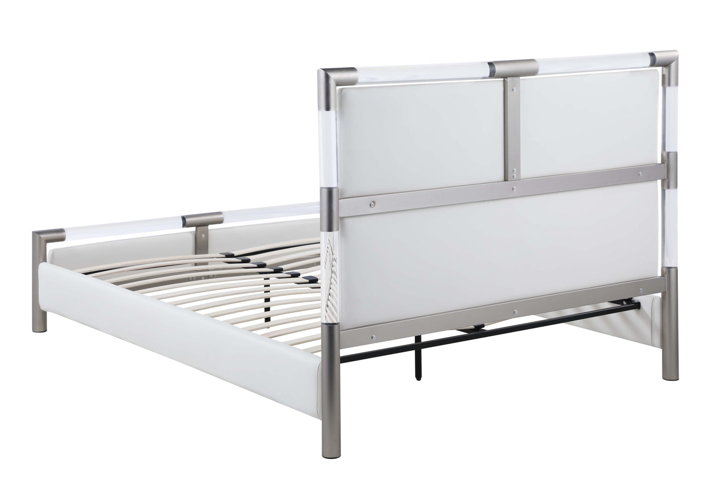Acrylic Bedroom Set w/ Queen Bed, Buffet & Lamp Table | Modern Motion - BARCELONA-QN-3PC