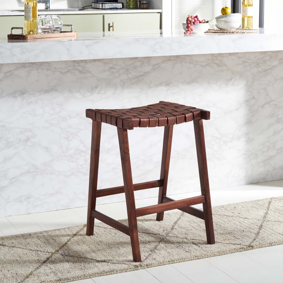 Abreu Rectangle Counter Stool | Safavieh - BST1013
