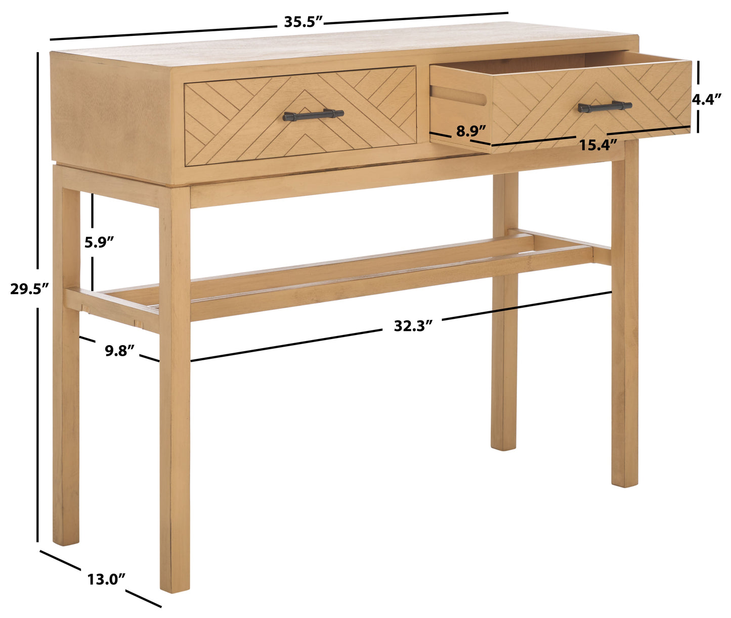 Ajana 2 Drawer Console | Safavieh - CNS5709