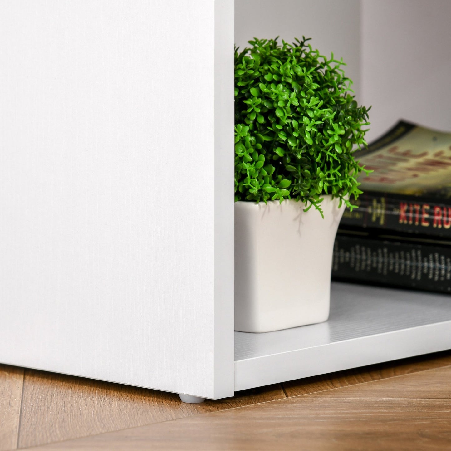 HOMCOM 47 Modern Home Office Computer Desk Bookcase Combo Writing Table Workstation with 3 Drawer and Storage Shelf - White