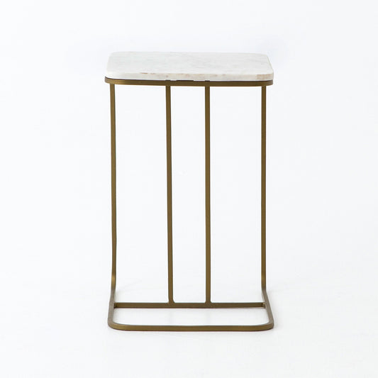 Adalley C Table - Polished White Marble | Four Hands - IMAR-99-MBR