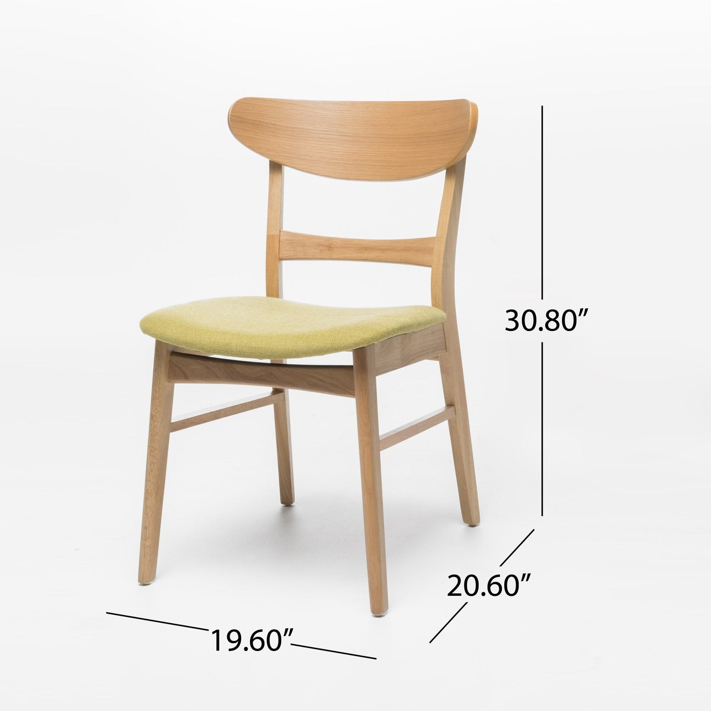 Abrielle Mid-Century Modern Upholstered Rubberwood Dining Chair (Set of 2) by Christopher Knight Home