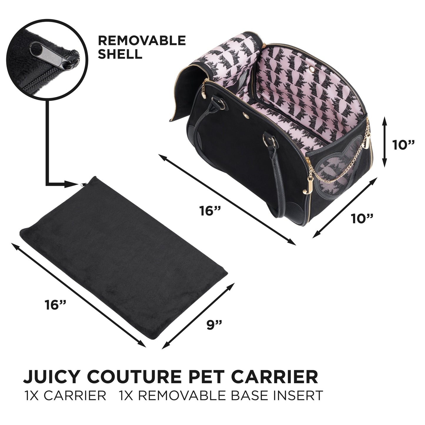 Juicy Couture Give Me Treats Pet Carrier - Stylish Travel Bag