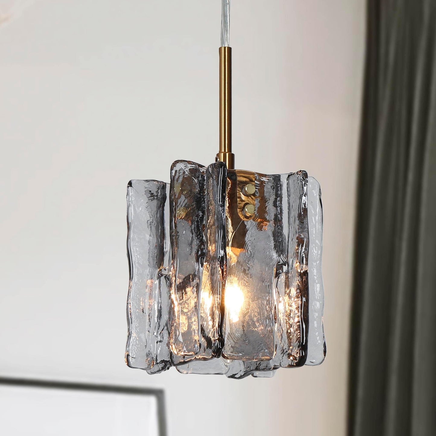 Kasy Modern 1-Light Pendant Lights Glass Island Lights for Dining Room