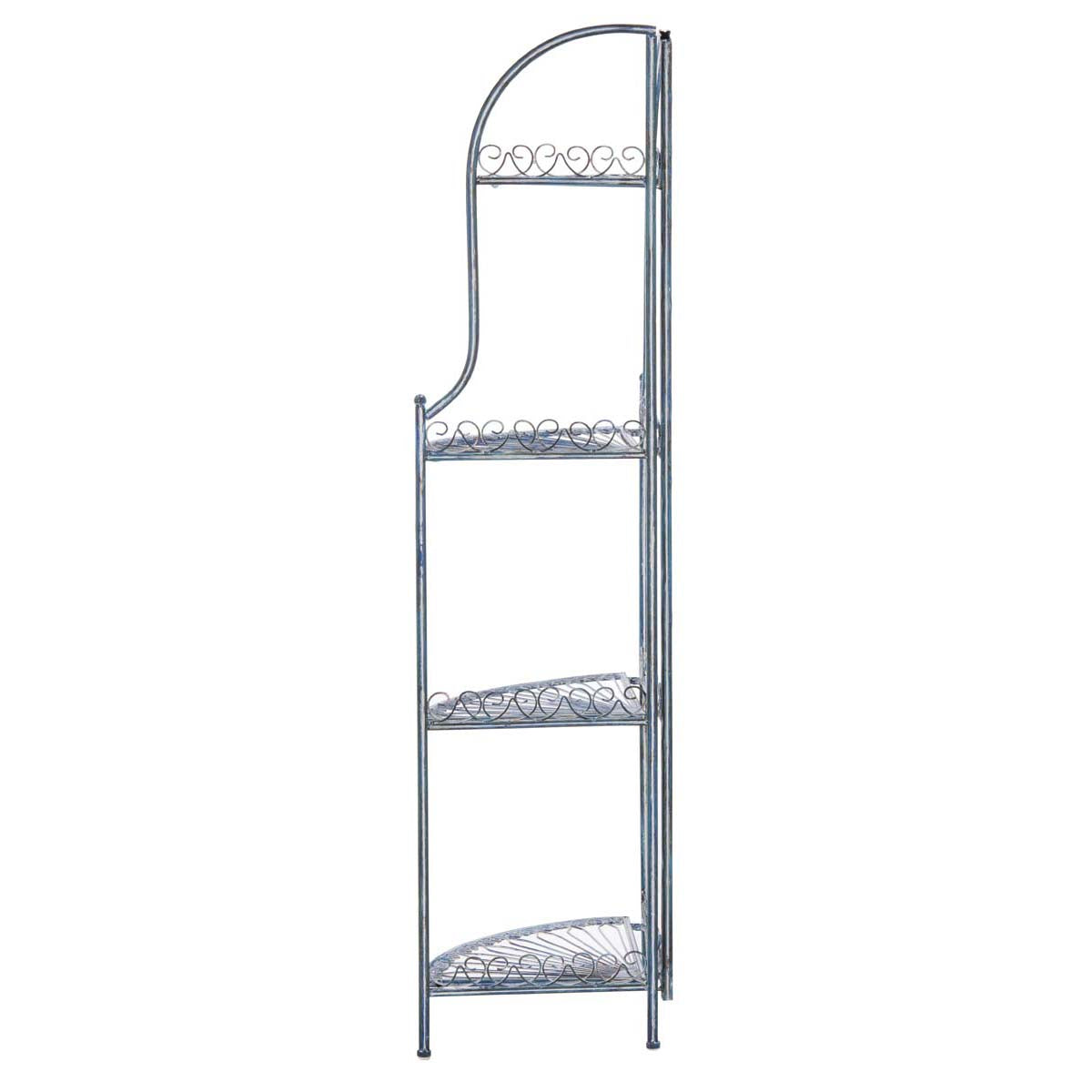 Abarrane Wrought Iron 4 Tier Outdoor Corner Shelf | Safavieh - PAT5013