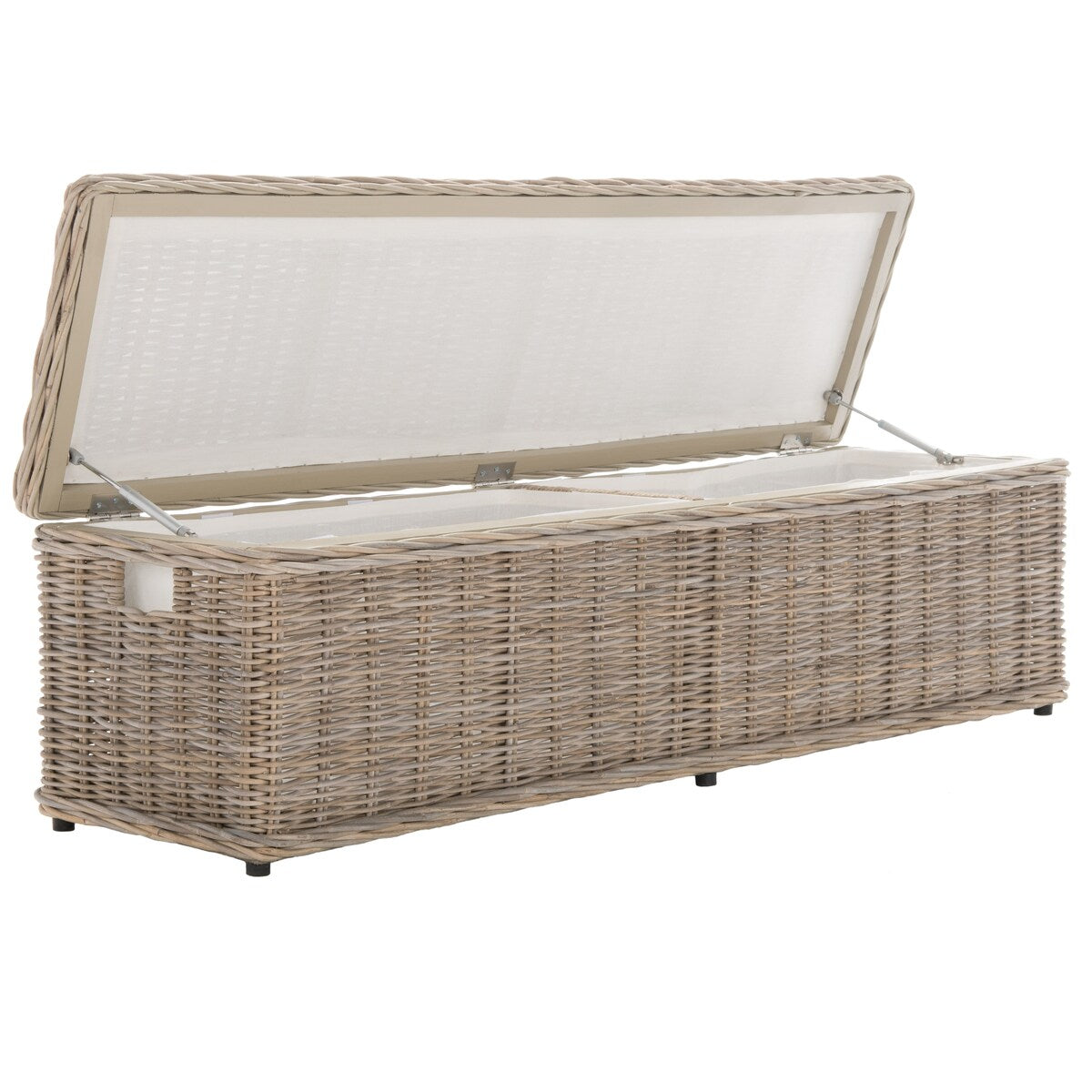 SAFAVIEH Marcelien Grey Natural Rattan Storage Trunk - 63 x 18.1 x 18.7 - 63Wx18Dx19H