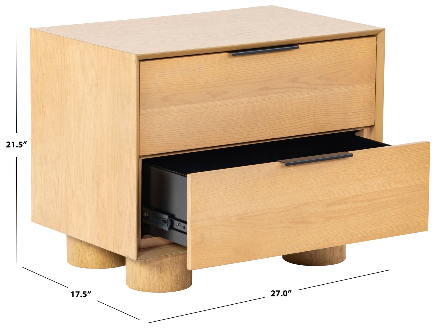 Addyson Wood 2 Drawer Nightstand | Safavieh Couture – SFV2170