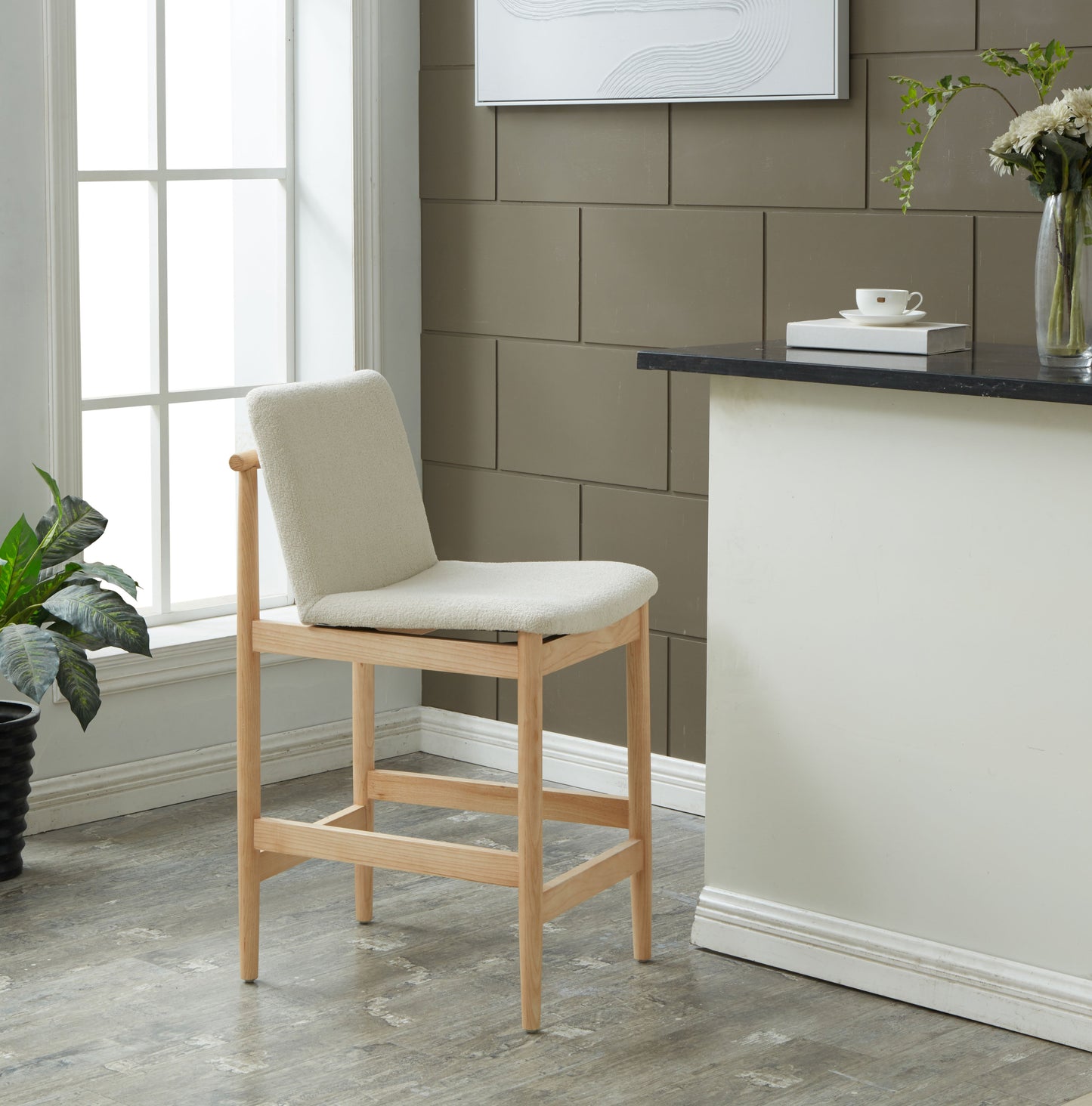 Abriella Boucle Counter Stool | Safavieh Couture – SFV4842