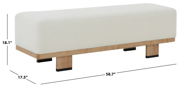 Abrianna Wood Base Bench | Safavieh Couture – SFV5115