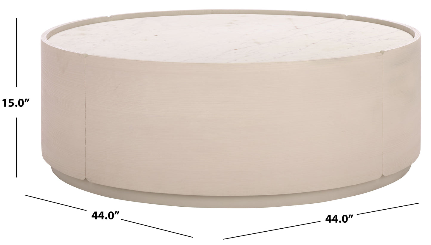 Alanabella Marble Round Coffee Table | Safavieh Couture - SFV5553