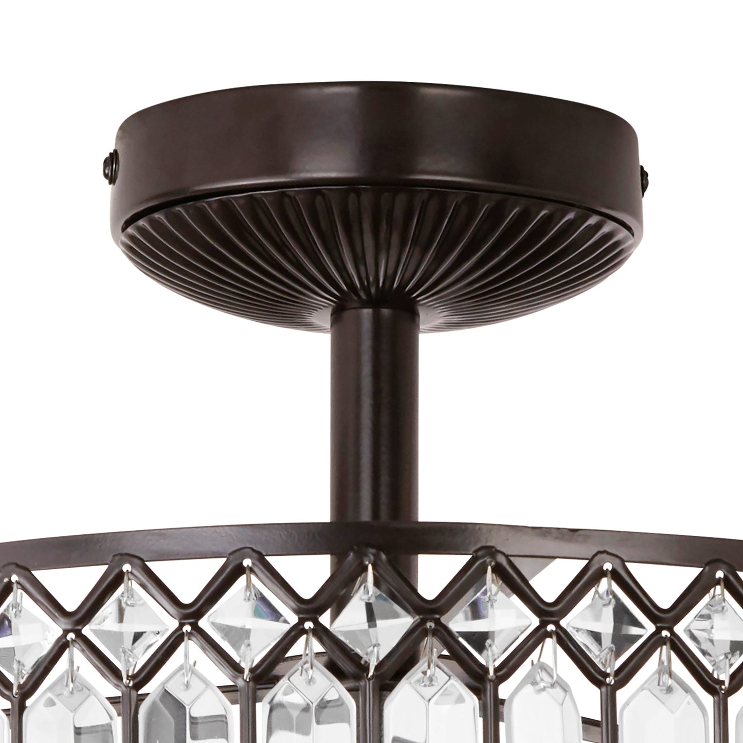 Silver Orchid Furey Bronze/Gold Tiered Glass Semi-flush Lighting Fixture - 14.75L x 14.75W x 15.25H