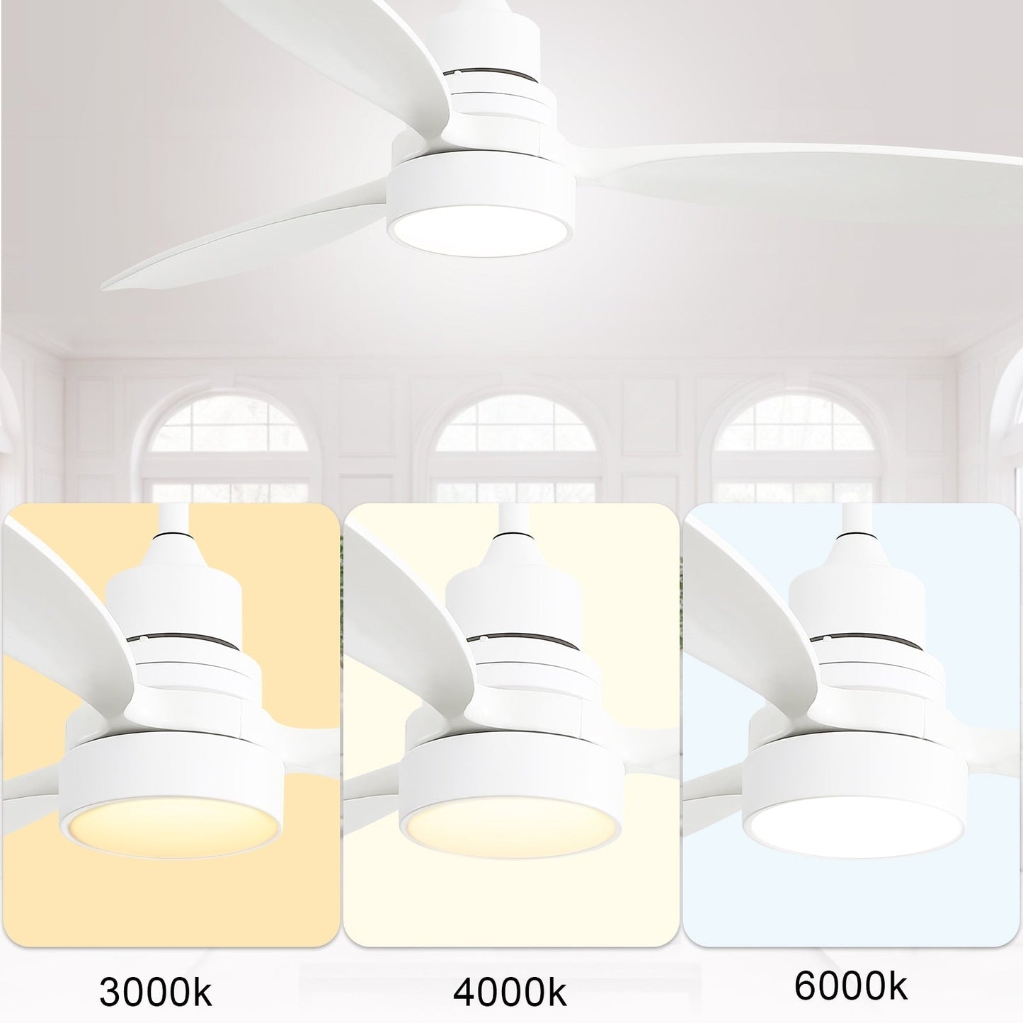 Sofucor 52 Indoor Wood Ceiling Fan Light with Remote, Integrated Light Optional